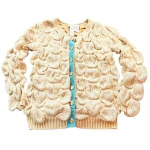 Matilda Jane Girls 6 Cardigan Sweater Paint by Numbers Cottagecore Butter Yellow